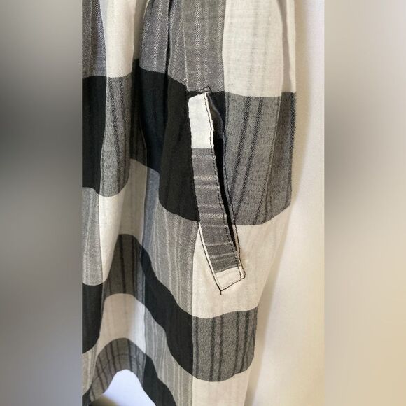 Plaid Black and White Mini Shirt Dress Tunic Small - Picture 5 of 5